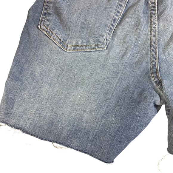 Sonoma Womens Size 20 Custom Cut-Off Denim Shorts Blue Raw Hem - Picture 10 of 12